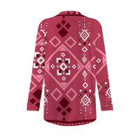 Aztec Print Cardigan | Cherry Red Tribal Patterned Sweater