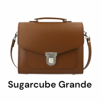 Handmade Leather Sugarcube Handbag - Chestnut-4