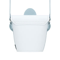 Handmade Leather Daisy Barrel Bag - White & Violet-3