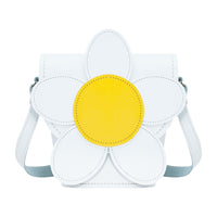Handmade Leather Daisy Barrel Bag - White-0