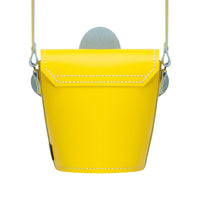 Handmade Leather Daisy Barrel Bag - Pastel Yellow-3