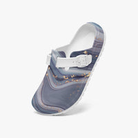 Women's Purple Glitter Marble Nursing Clogs Anti-Slip Work Shoes