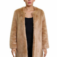 De La Creme Womens Faux Fur Classic Coat