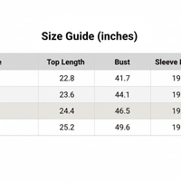Women's duck print twisted ribbed crewneck top size guide table
