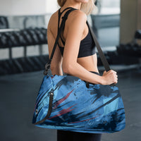 Gym Bag For Men in Blue Abstract Canvas