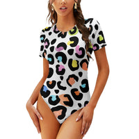 Women's Multi Color Leopard Print Bodysuit