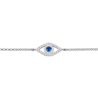 Evil Eye Elliptical Bracelet Blue Silver-2
