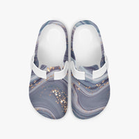 Women's Purple Glitter Marble Nursing Clogs Anti-Slip Work Shoes