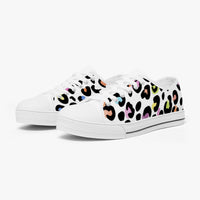 Leopard Print Trainers Womens White Multi Color Canvas Low Top Shoes