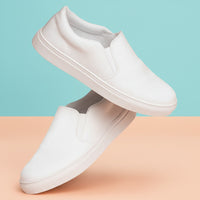 Womens Canvas Shoes White | Classic Bright Slip-Ons