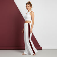 Wide Leg Pants With Stripe On Side | Athletic Track Streetwear Baggy Joggers