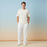 White Wide Leg Pants | High Waisted Flowy Palazzo Streetwear Joggers