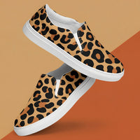 Leopard Print Womens Canvas Shoes | Fierce Slip-On Sneakers