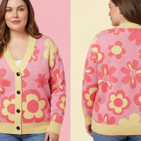 Unisex Floral Cardigan Sweater 2XS-3XL