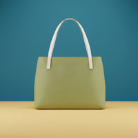 Moss Green Handbags | Natural Toned PU Leather Shoulder Tote
