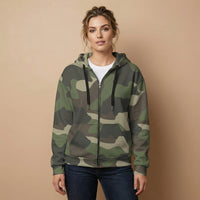 Camo Zip Up | Classic Green Camo Unisex Zip Hoodie