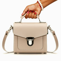 Handmade Leather Sugarcube Handbag - Iced Coffee-1