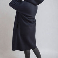 Open Front Folded Sleeve Long Coat Jacket