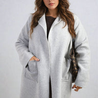Open Front Folded Sleeve Jacket with Pockets