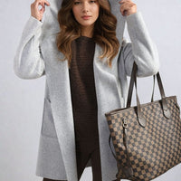 Open Front Folded Sleeve Jacket with Pockets