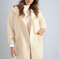 Open Front Folded Sleeve Jacket with Pockets