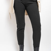 Elastic Waist Button Detail Leggings