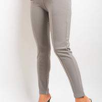 Elastic Waist Button Detail Leggings