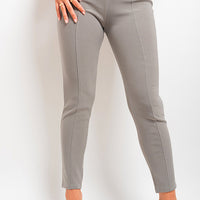 Elastic Waist Button Detail Leggings