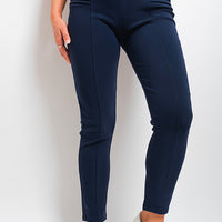 Elastic Waist Button Detail Leggings