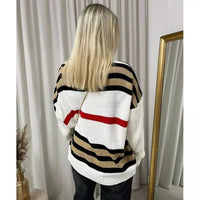 Oversized Striped Long Sleeve Knitted Jumper
