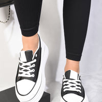 Platform Wedge Lace Up Trainers