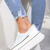 Platform Wedge Lace Up Trainers