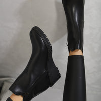 Low Wedge Ankle Boots