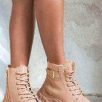 Chunky Lace Up Platform Ankle Boots
