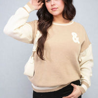 Round Neck Rock & Roll Print Knitted Jumper