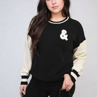 Round Neck Rock & Roll Print Knitted Jumper