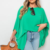 Oversized Batwing Sleeve Casual Tops