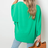 Oversized Batwing Sleeve Casual Tops