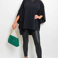 Oversized Batwing Sleeve Casual Tops