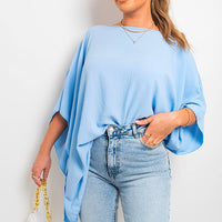 Oversized Batwing Sleeve Casual Tops