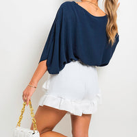 Oversized Batwing Sleeve Casual Tops