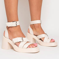 Cris Cross Ankle Strap Heeled Sandals