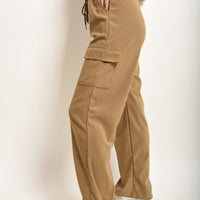Wide Leg Drawstring Waist Flap Pocket Trouser