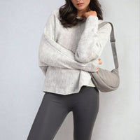 Knitted Jumper in Avocado Green with Patterned Back