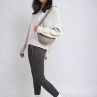 Knitted Jumper in Avocado Green with Patterned Back
