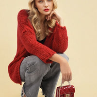 Chunky Knit Cardigan in White with Open Front and Long Sleeves