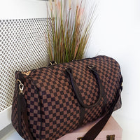 Checked Print Overnight Bag