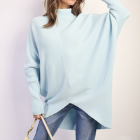 Turtle Neck Longline Knitted Jumper