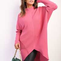 Turtle Neck Longline Knitted Jumper