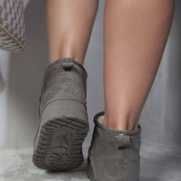 Faux Fur Lined Ankle Platform Mini Boots